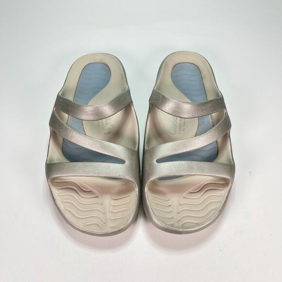 Cheeks Health Sandals by Tony Little Silver Comfort Arch Support Women’s Size 9 - Picture 3 of 10